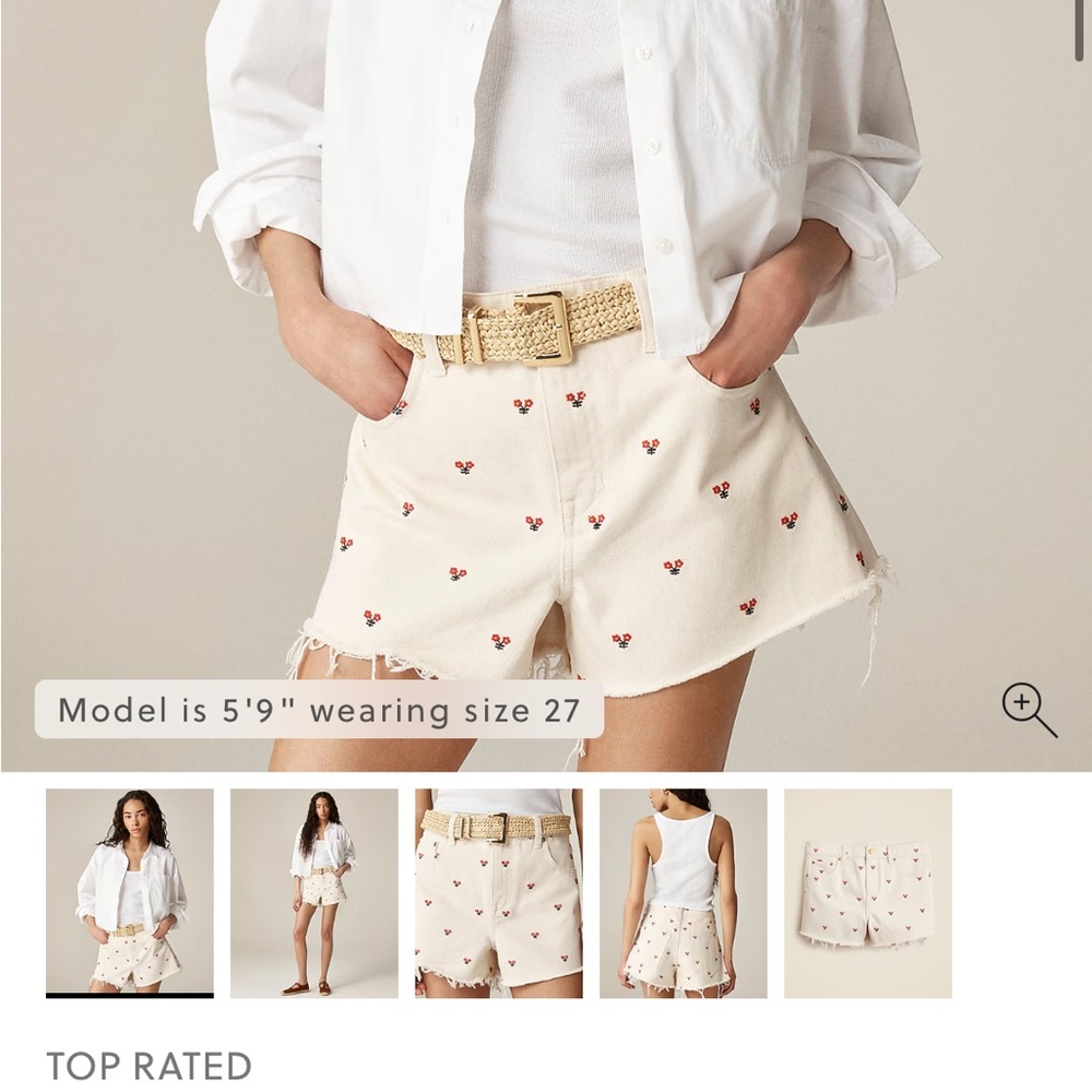 J. Crew flower embroidered shorts